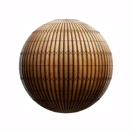 Round planks wooden fence